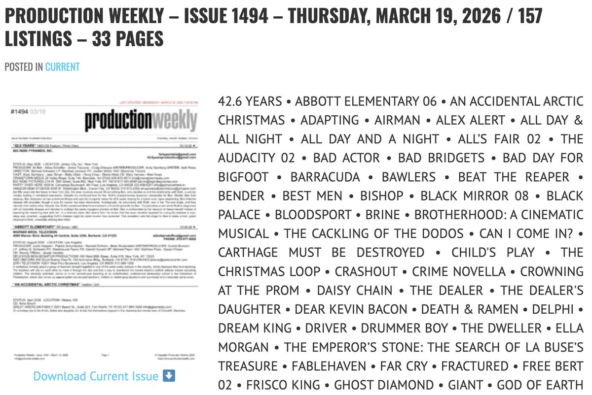 Production Weekly tweet media