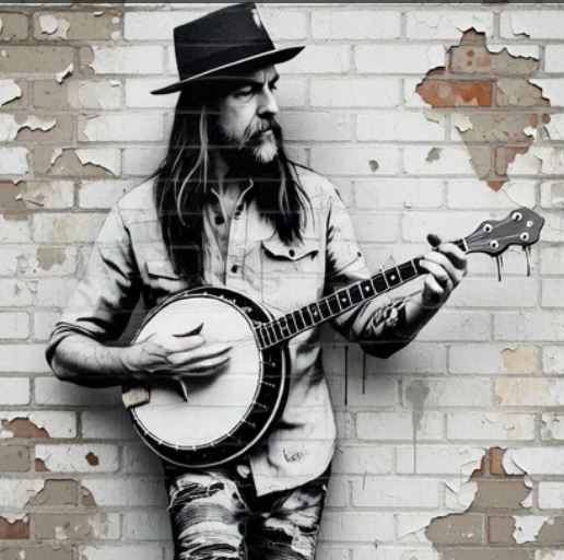 A Banksy take on the banjo photo.