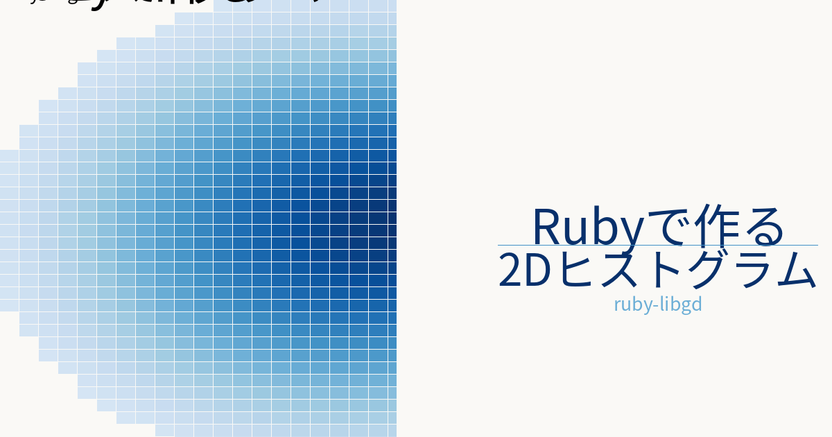 ruby_stack_news's tweet photo. PythonなしでRubyだけで2Dヒストグラムを描いた。

ruby-libgd + Box-Muller + Bluesカラーマップ。
CSVデータにも対応。

🧵 https://t.co/HWPFYR8FYG

#Ruby #データサイエンス #RubyDev https://t.co/cOxA7wVEOH