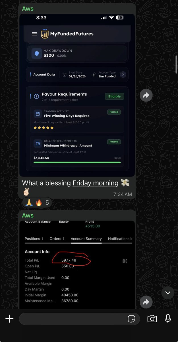 samoelyfe's tweet photo. RLMC™️ TEAM eating BIG PAYOUTS on their FLEX &amp; RAPID 💹🥶 @MyFundedFutures https://t.co/WJePvcxP5V