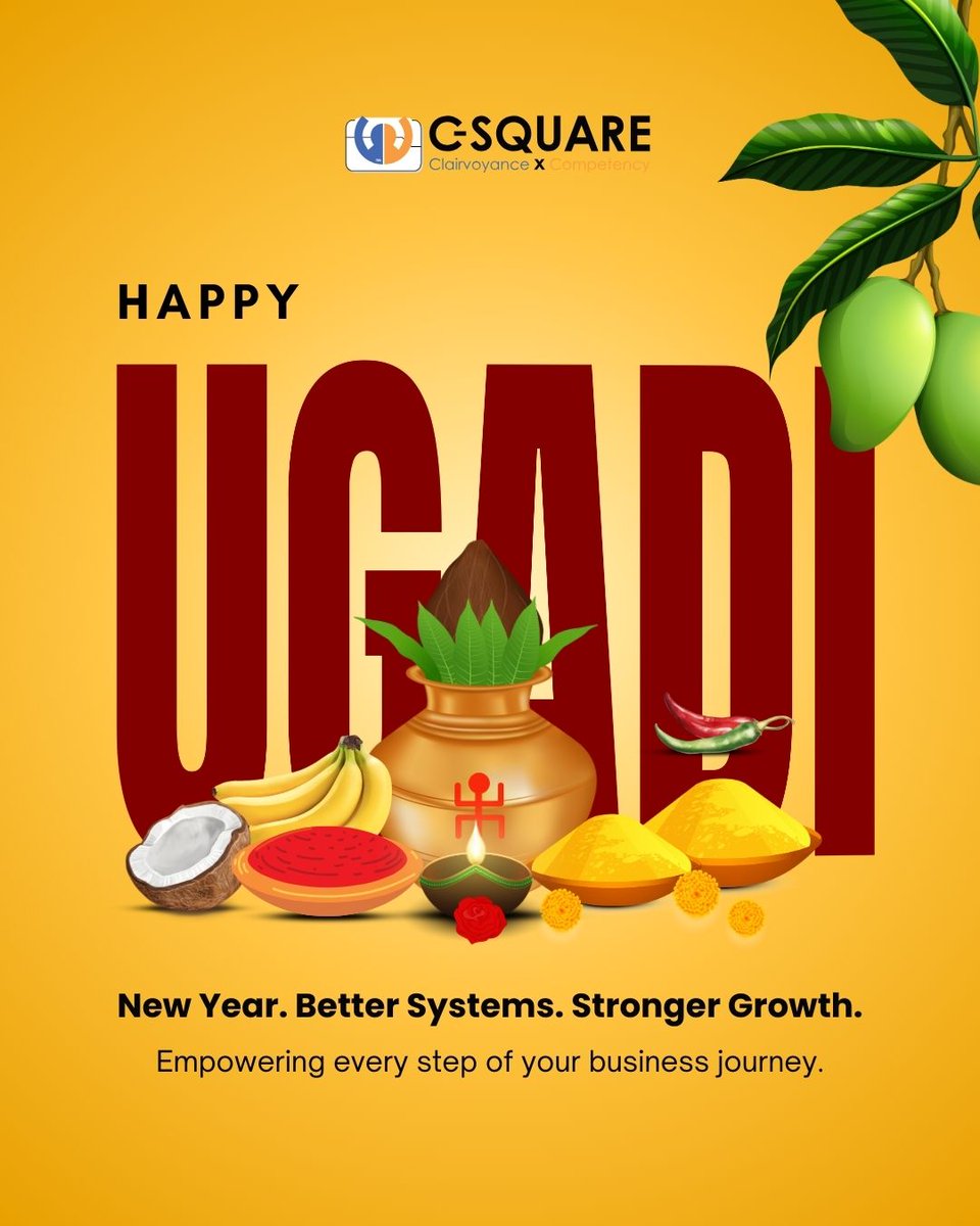 C_SQUARE_INFO's tweet image. C-Square wishes you a joyful and prosperous Ugadi. 🌿
May this new year bring new beginnings and continued growth. ✨

#HappyUgadi #CSquare #NewBeginnings #GrowthJourney #BusinessSuccess #FestiveWishes #CorporateGreetings #Prosperity