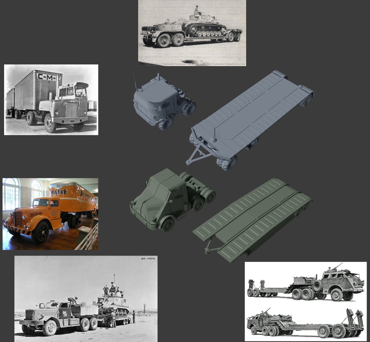 ChrisWithAKube's tweet photo. Semi-truck Concept Designs for Foxhole
#foxhole #3dmodeling https://t.co/0USw1Knycb