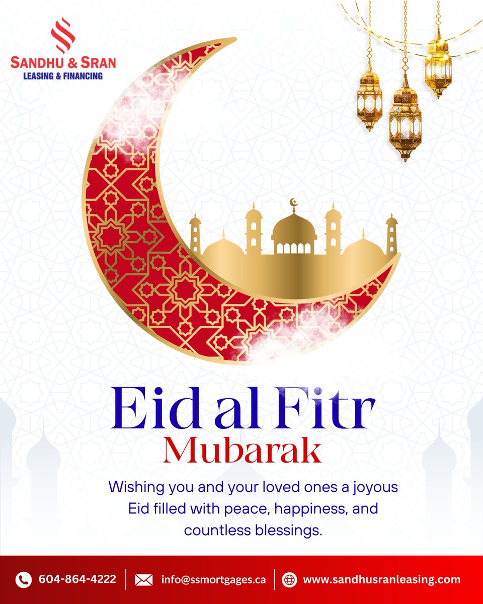 ssleasing's tweet photo. 🌙✨ Eid al-Fitr Mubarak from Sandhu &amp; Sran Leasing &amp; Financing! ✨🌙
Wishing you joy, peace &amp; countless blessings 🕌💛
🏡 Ready to take the next step in your financial journey? We’re here to help!
📞 604-864-4222 | 📧 info@ssmortgages.ca
🌐 https://t.co/PI1FuDcVHY
#EidMubarak https://t.co/DTvQ6EQ0aS