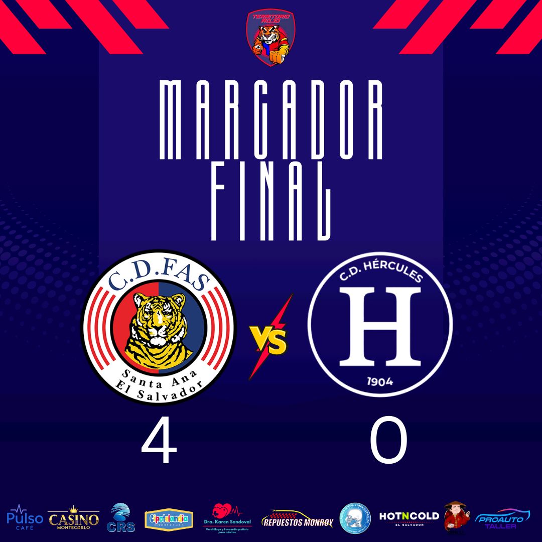 FINALIZA EL PARTIDO!!!
FAS 🆚 HÉRCULES 
GOLEADA ESTA NOCHE DE MIÉRCOLES EN EL QUITEÑO !! 
VAMOS FAS 🔴🔵!!! 
#SomosTerritorioRojo