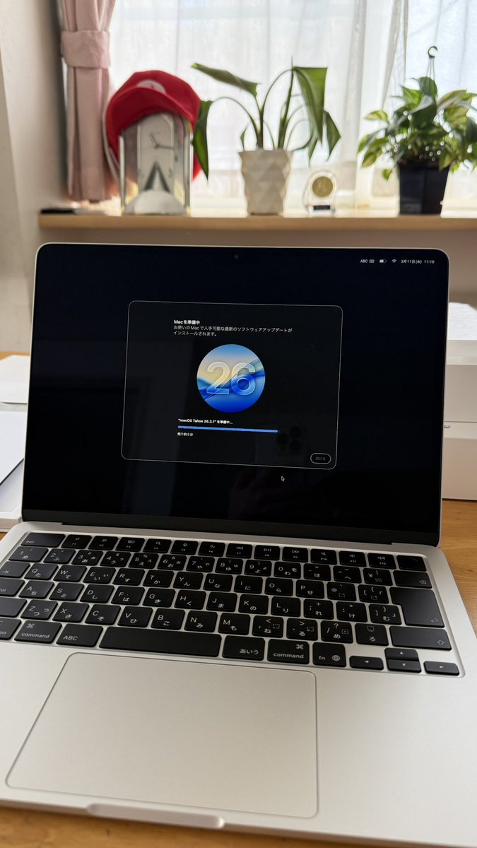A3cXv's tweet photo. MacBook Air M5いい感じ！ https://t.co/gKE9gdvhaB