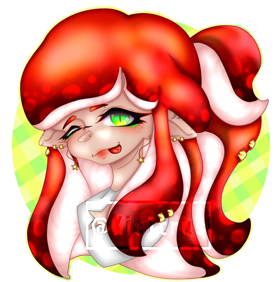 Xic1trus's tweet photo. Redesign of my old OC Cherylei🍒💚
Tags; #splatoon #splatoon3 #splatoonart #commsopen #OC #OCredesign https://t.co/fVFMrxcwlU