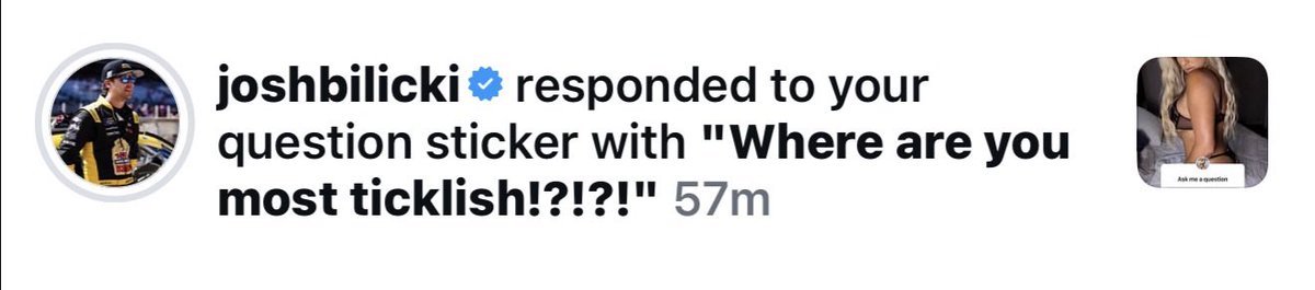 When I said I love NASCAR, I didn’t say I was in the market looking for a nascar driver…. Stay in your own lane bud!