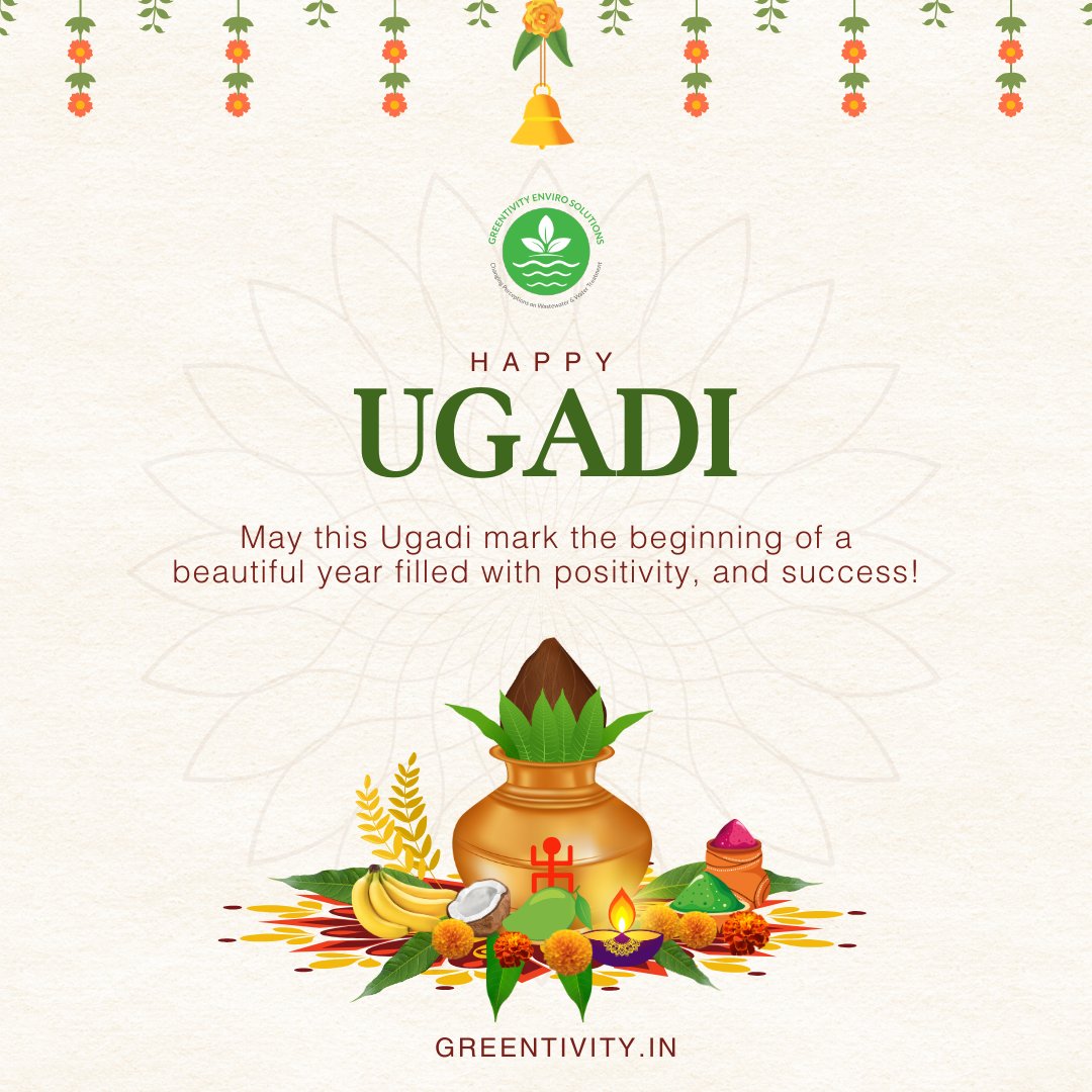GreentivityS's tweet photo. May this Ugadi mark the beginning of a beautiful year filled with positivity, and success! 
#Greentivity #Ugadi #New #STP https://t.co/YuXyne6tIC