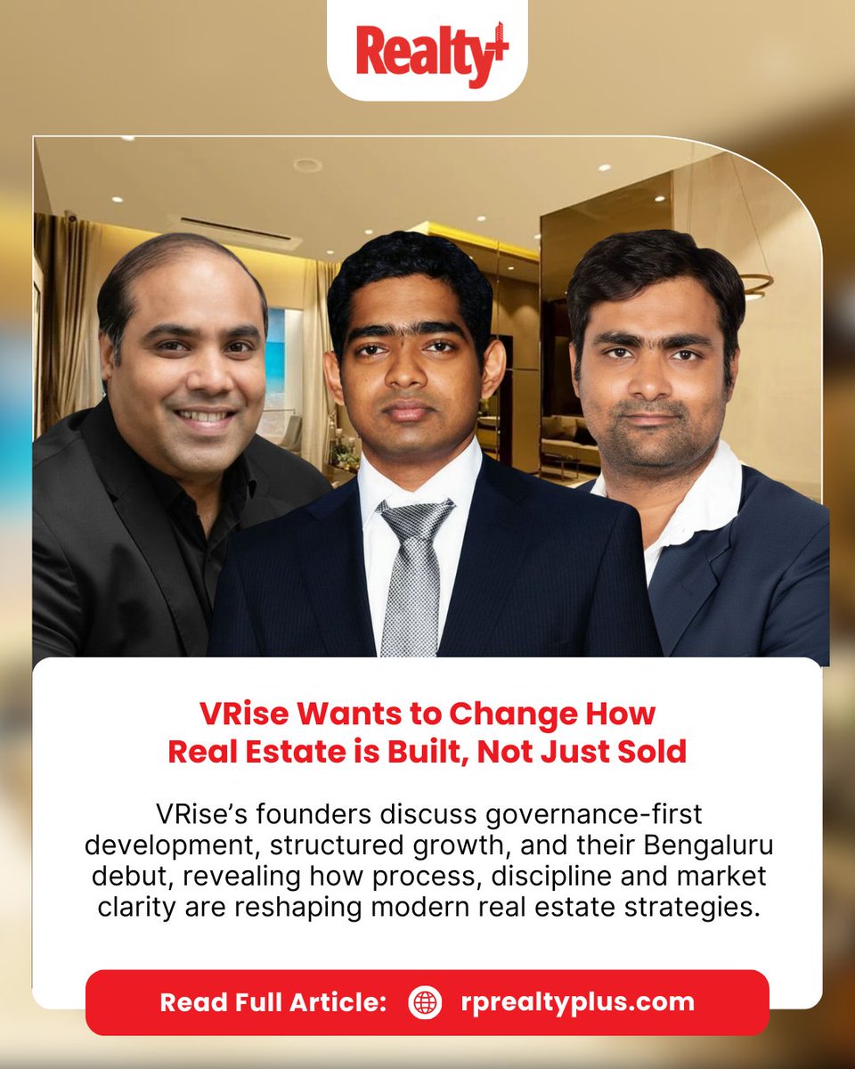 RPRealtyPlus's tweet image. VRise is challenging conventional real estate models by focusing on how projects are built not just how they are sold.

Read full story here by @asmarafat: rprealtyplus.com/news-views/vri…

#RealEstateInnovation #PropTech #IndustryTransformation #IndiaRealEstate #RealEstateNews