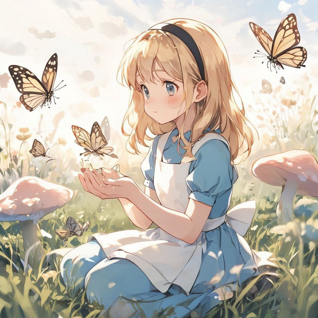ginrouou's tweet photo. #pixiv今日のお題 蝶
#ロリ #AIイラスト #AIart #MAIImage1
蝶とアリス (1/1) https://t.co/UIms1AXEiI
