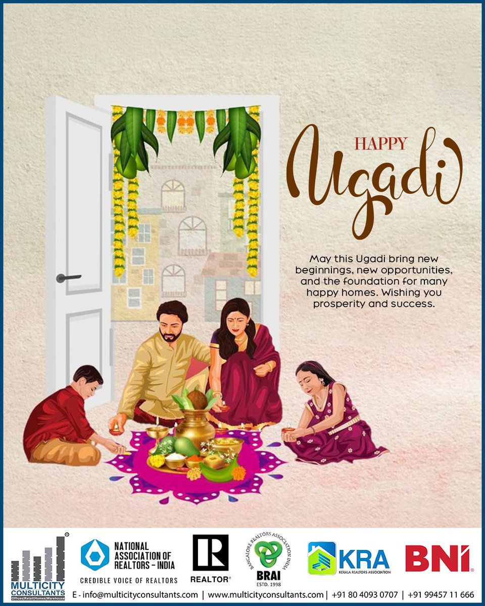 MulticityIndia's tweet photo. A new year, a new doorway to happiness, growth, and togetherness. May this Ugadi fill your home with warmth, prosperity, and countless new beginnings.

#HappyUgadi #NewYearNewBeginnings #ProsperityAndJoy #FestiveVibes #Togetherness #Ugadi2026 https://t.co/idAvHRD3Cl