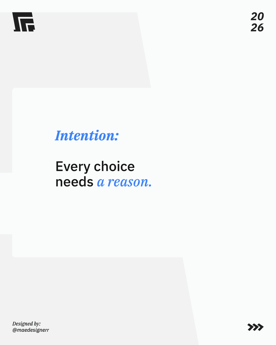 MAEDesignerr's tweet photo. Intention — Every color, font, layout choice should be there for a reason. Random decisions make weak work.  Consistency — Small details add up. When they're consistent, people notice. When they're not, people feel it. #design #designer #graphicdesign #graphicdesigner #branding https://t.co/xfo2oQYdxA