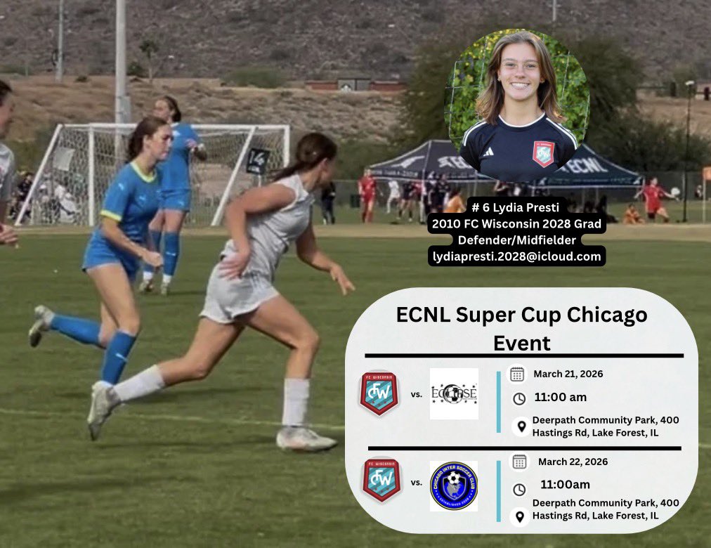 Lydia Presti 2028 ECNL FC Wisconsin 2010 tweet media