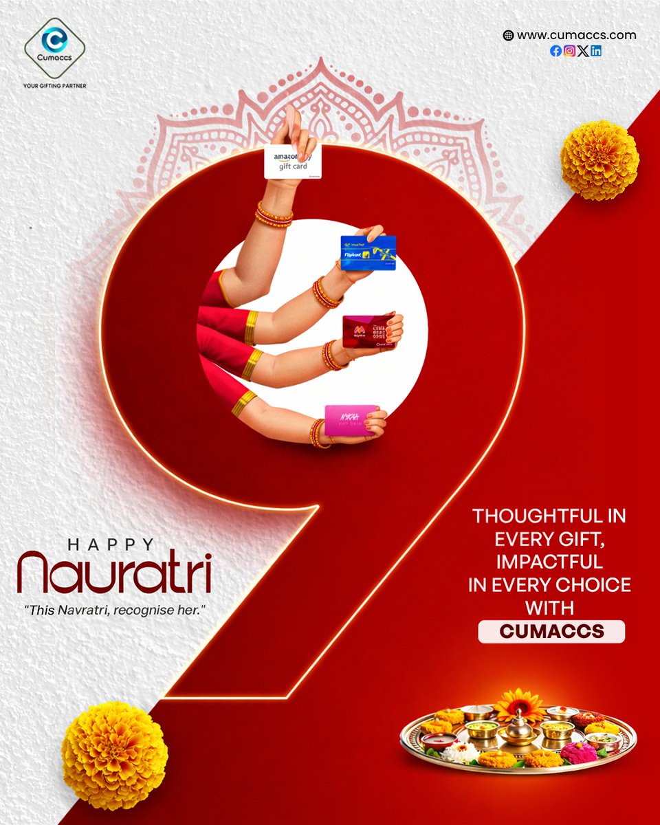 Wishing you a joyful and prosperous Navratri. 🌸
Warm wishes from Cumaccs.

#navratri #corporategifting #clientgifting #cumaccs