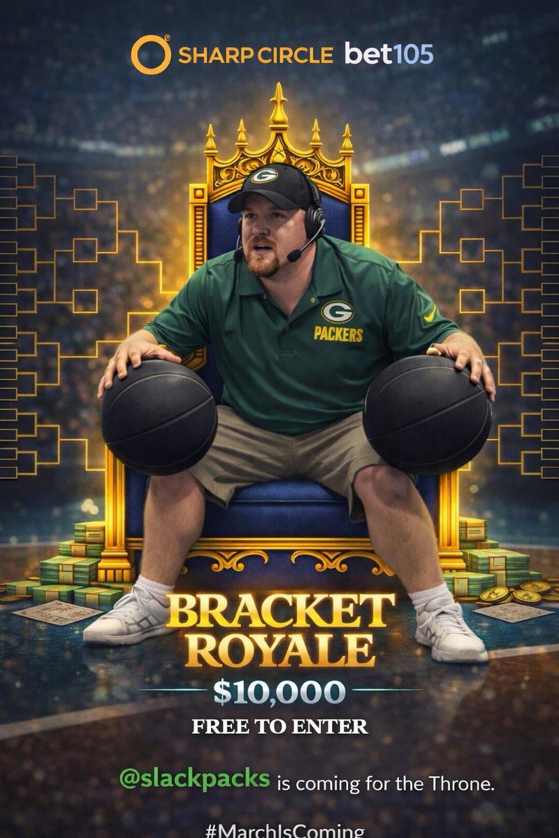 SlackPacks's tweet photo. π THE #BracketRoyale π by @SharpCircleBet π
Iβm coming for the throne.
FREE to enter.
$10,000 in prizes.
Think you can beat me? Sign Up with code βSlackβ
Enter here: https://t.co/fc0UofQbHR
#MarchMadness #BracketMadness #NCAATournament #CollegeBasketball #SportsBetting #BettingTwitter #BracketRoyale
