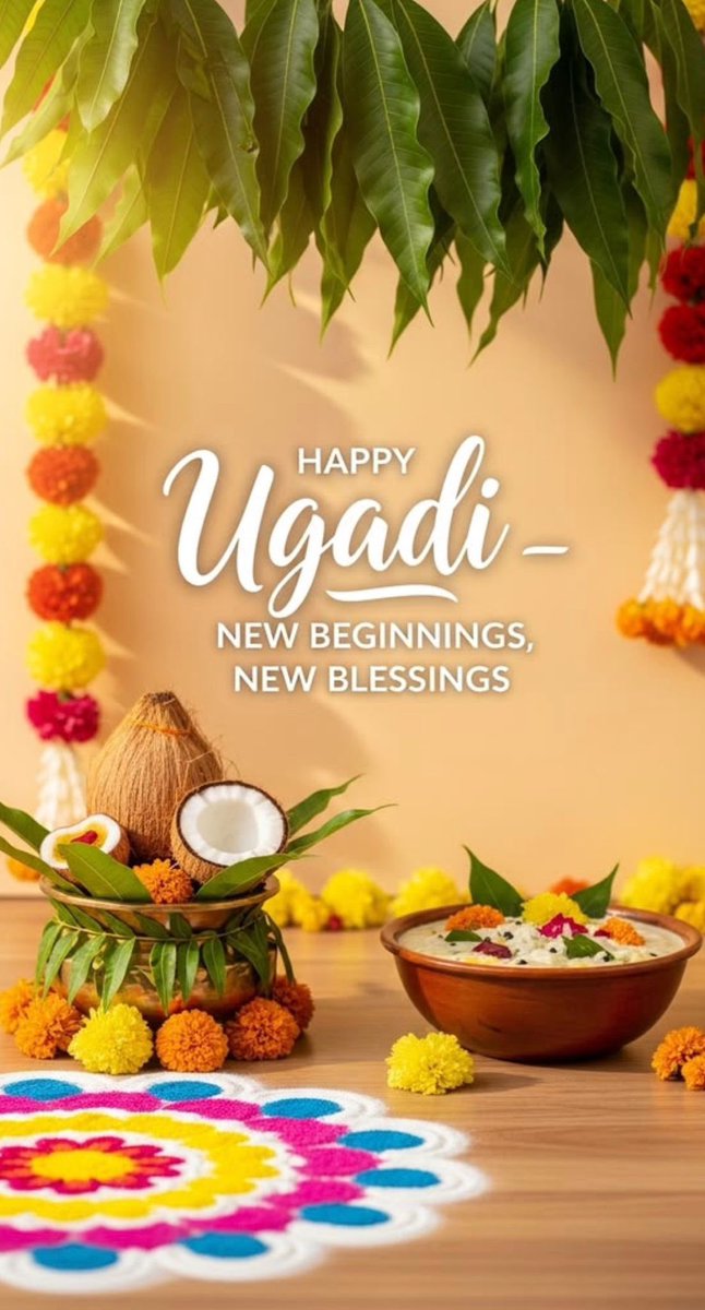 Many blessings on Ugadi, Gudi Padva, and Chaitra Navaratri. 
The new year has officially started and winter has softly passed by. The cold and subtle dormancy has given birth to a vibrant and new spring. This is the constant rejuvenation of the world. One should learn from this.