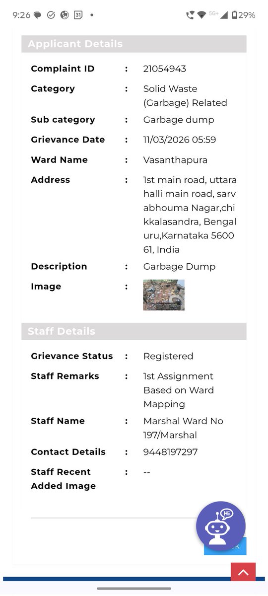 SrinidiNarendra's tweet photo. @ICCCBengaluru @osd_cmkarnataka @GBA_office @comm_blr_south Case status is still registered. Its 8 days now!! https://t.co/0V8BwNXDbf