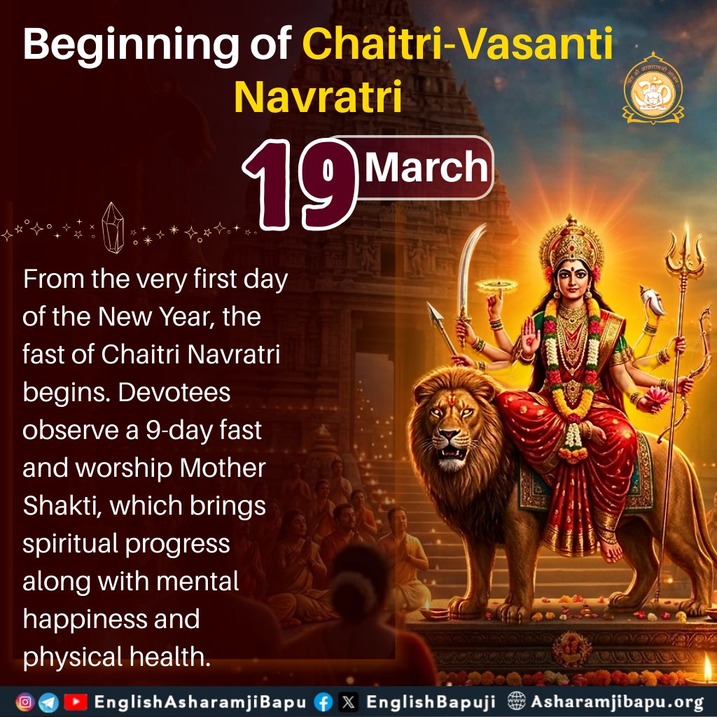 Greetings of Chaitra Pratipada, #HinduNavVarsh &amp; Navratri!

These days are a great occasion to skyrocket the spiritual journey by gaining multitude merits.