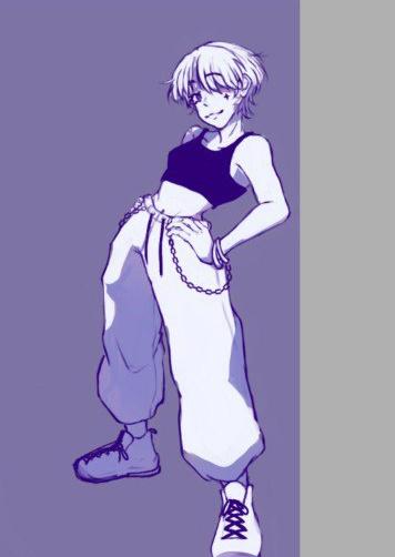 Enan a punta de pistola... Ajsjjd okno, ella quería mostrará este dibujo viejo que tengo de Puppet(en su momento andaba pensando algunos HC y no dibujarle el peinado lamida de vaca) 🙂‍↔️ será después lo muestre terminado, porque falta Mai... Nadie lo verá a estas horas 💋