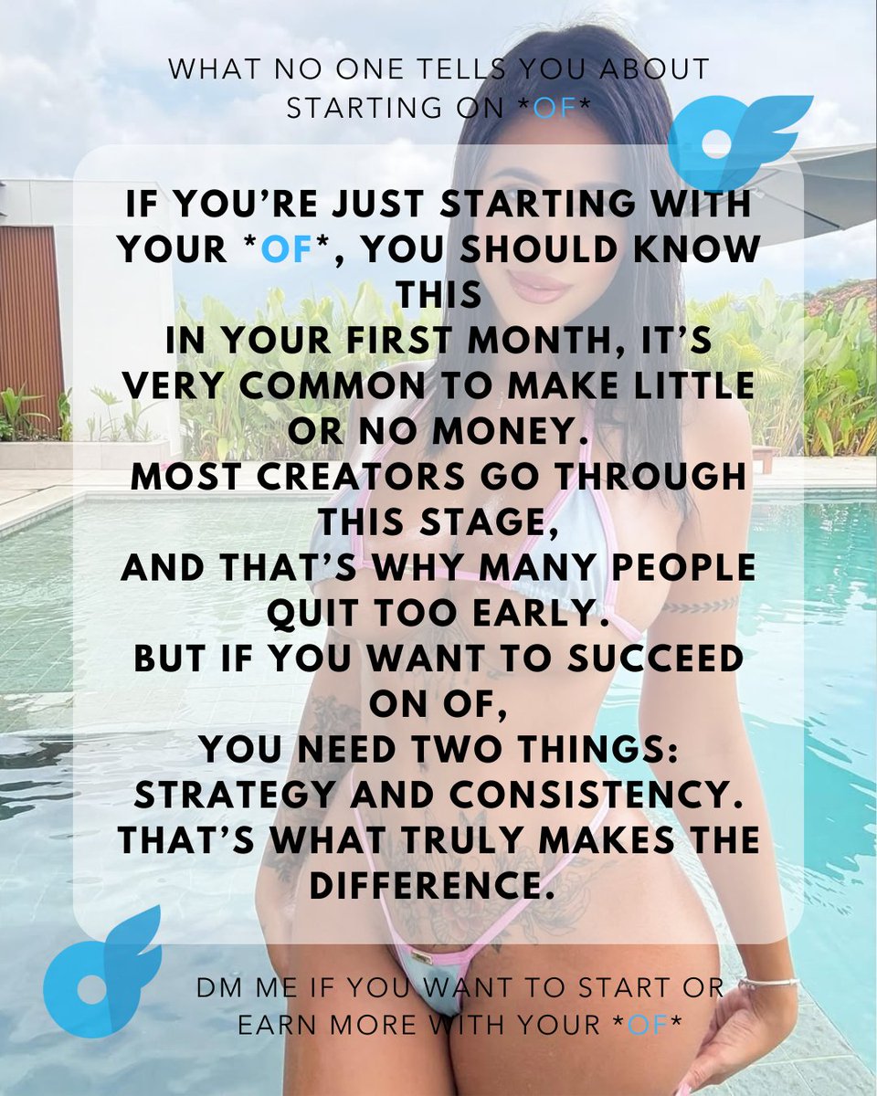 1_Only_up_'s tweet photo. What no one tells you when you start an *OF*
Results don’t come fast at the beginning… and that’s why many quit.

📩 DM me and I’ll show you how to do it the right way from the start

#ContentCreator https://t.co/c1ScODnIXg