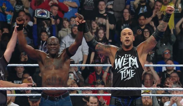 411mania's tweet photo. Tag Team Title Match Official For This Week's WWE Smackdown -  https://t.co/YpdCwkq1Wp https://t.co/qBR6ZWGtbS