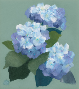 gampisha's tweet photo. 2026/4
タイトル【紫陽花】
サイズ：式紙
作成された教材はぜひ #がんぴ舎
 を付けて投稿してください。
【ポイント】
４月の新教材は紫陽花の作品です。
厚紙をメインに使い、ちぎりひねる、���紙ならではの表現方法を取り入れています。
初心���にもオススメです。

  #ちぎり絵 https://t.co/ntMzELd9nn