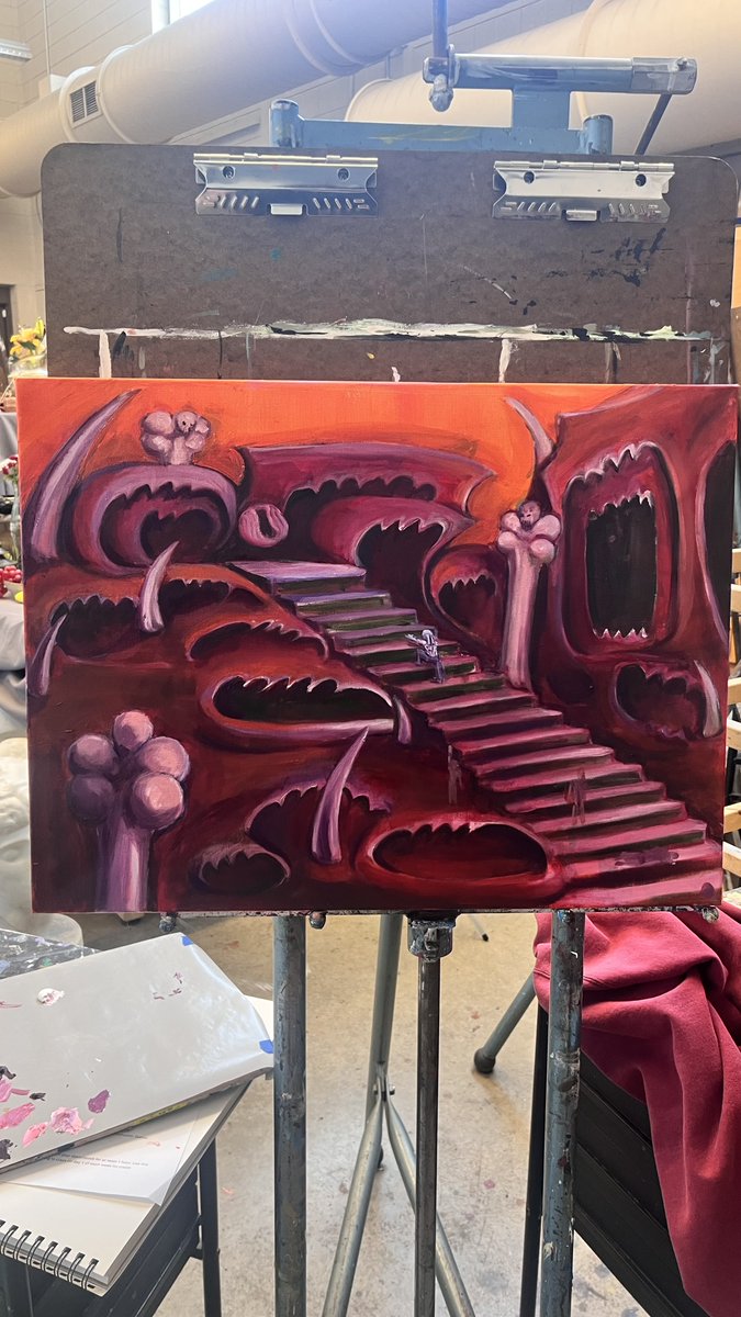 Wesoku's tweet photo. What I’m painting right now in class https://t.co/Hp4sXm9qpj