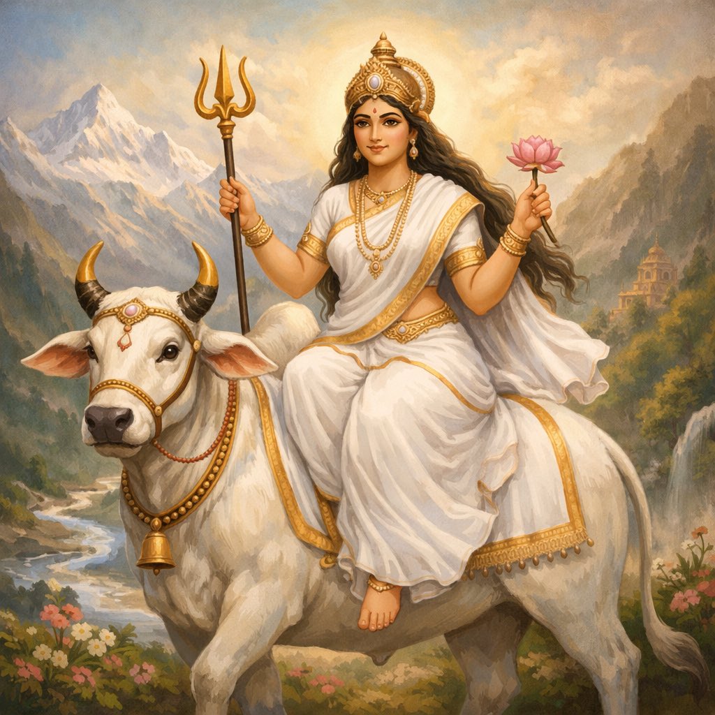 Day 1 – Maa Shailputri (White)

Clad in white, she blesses us with purity, strength, and calm beginnings.
May her grace ground you with peace and inner stability.

Shubh Navratri 🙏