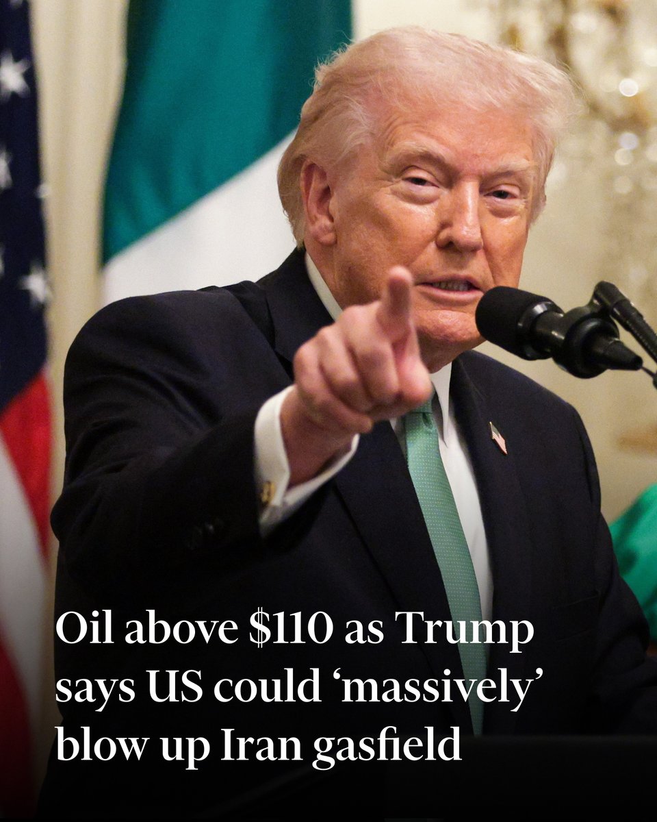 FT's tweet photo. The American president warned that the US would ‘blow up’ Iran’s South Pars gasfield if it attacked Qatar’s LNG facilities again, even as he sought to distance Washington from Israel’s initial strikes. 

Follow our live blog for the latest news and market updates: https://t.co/zhlI3zvfjG?