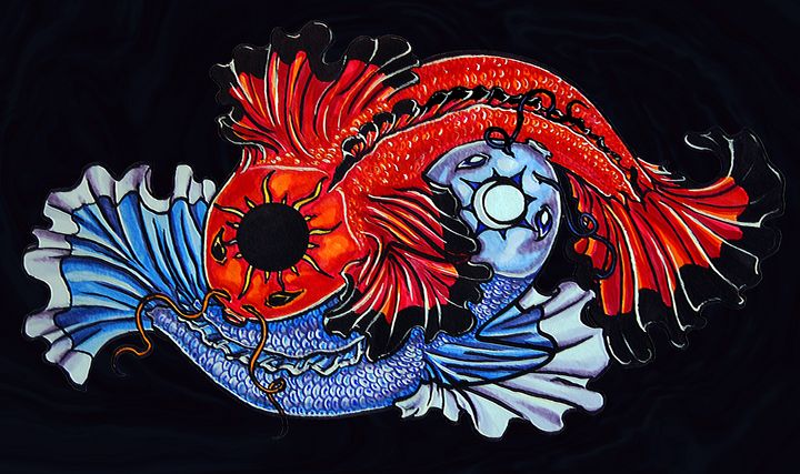 Art of the Day! "Koi Sun and Moon". Buy at: ArtPal.com/knyghtshade?i=…