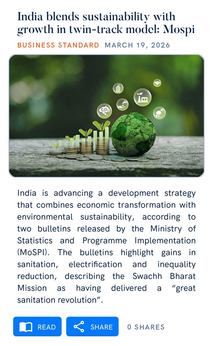 reetfilms's tweet photo. India blends sustainability with growth in twin-track model: Mospi
https://t.co/1cQP8V9bGn

via NaMo App https://t.co/Sszr4QkEvN