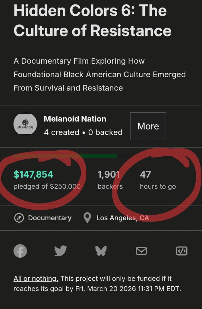 MCE305MEDIA's tweet photo. #FBA fam get those pledges in we have 47 hours left we're at $147k everyone re pledge &amp; we hit the goal by tomorrow.  #FoundationalBlackAmericans #HC6 #HiddenColors6 @arthurwatkins @TaureanReign @CCFreedmen @BrownSu60905712 @KyrieIrving @TheBlackChannel @drboycewatkins1 https://t.co/UR65TlxQlu