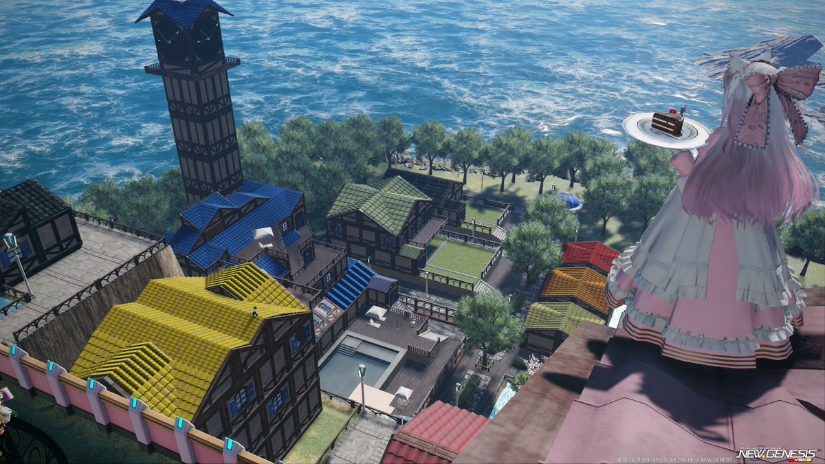 #PSO2NGS_SS
配膳途中で外の景色を見下ろす猫メイドさん(∩´∀｀)∩