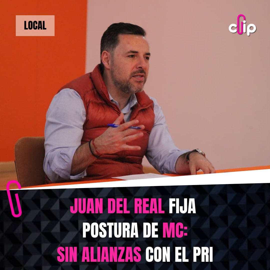 Clip_Politico's tweet photo. En entrevista con @tripleerrenoticias @jfdelreal dejó clara la postura de Movimiento Ciudadano frente al llamado de Carlos Peña Badillo a una alianza rumbo a 2027: con el PRI no hay camino. ❌ https://t.co/cTVRTYJQkh