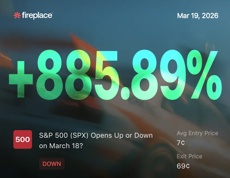 0120Eth's tweet photo. While everyone else was over-leveraging on shitcoins, I was betting on macro reality. 🎯

Entry: 7¢Exit: 69¢ROI: +885.89% 📈

@Polymarket  isn't just a prediction market; it’s a money printer for anyone paying attention. The S&P 500 move was written on the wall.

Don't sleep on the truth machine. 🪵🔥 #Polymarket #Crypto #Trading #SPX #s&p

only possible on @Polymarket @fireplacegg @PolycoolApp