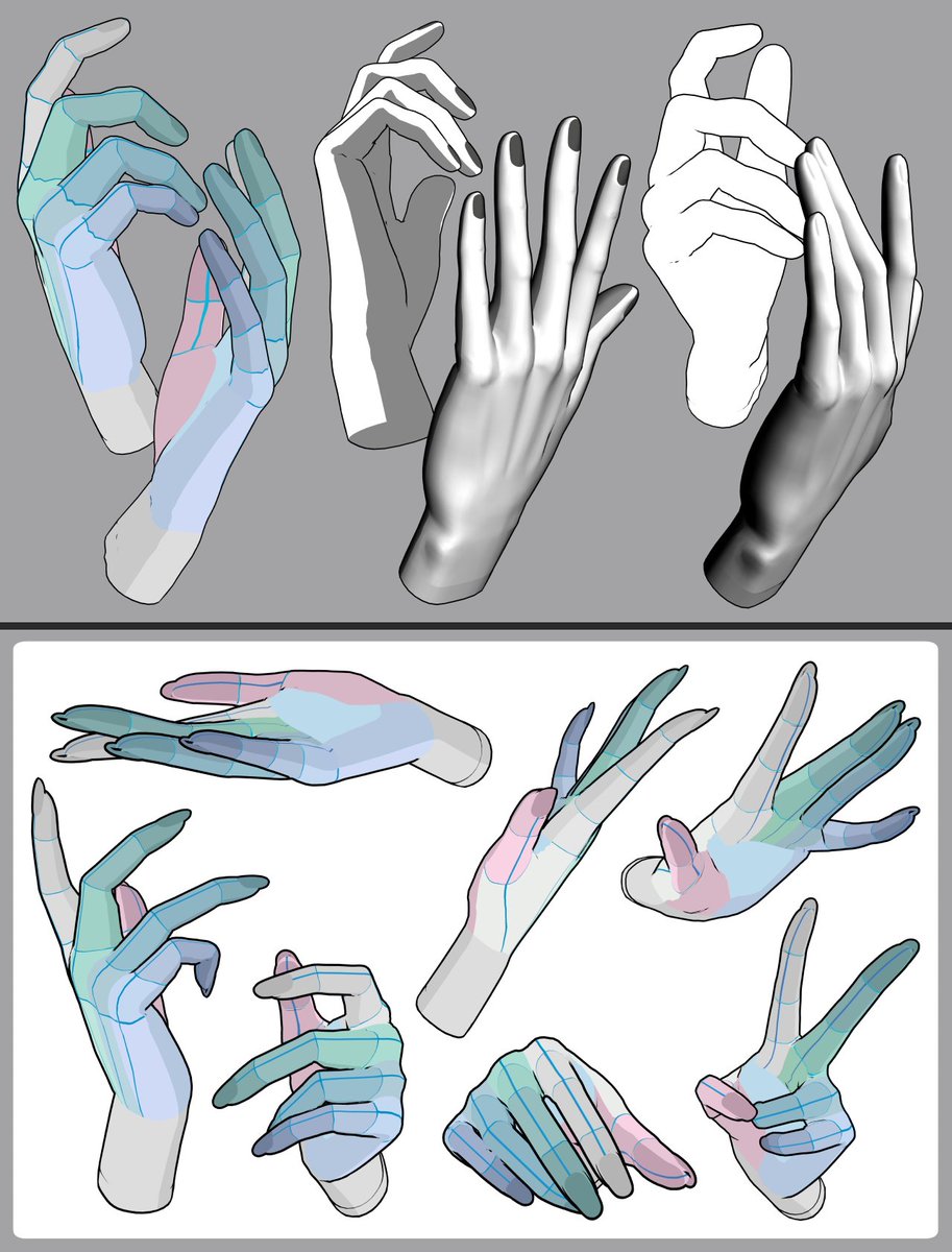 📌다양한 스타일의 3D 손 모델링 모음🙌
Various Hand Models by torikoya #clipstudio 

개인적으로 잘 쓰고 있는 작가님의 손 모델링이에요. 
예쁘게 잘 빠진데다 가이드도 그려져 있고, 다른 플랫폼 소재들보다 저렴한 편이라서 추천드려요!
🔗assets.clip-studio.com/ko-kr/search?u…