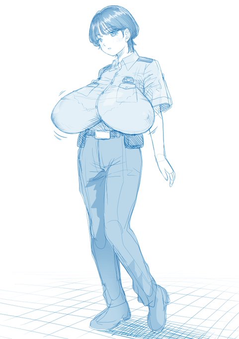 しずくを保護、悪徳家庭教師組織の情報を得て捜査に乗り出す正義キャラ(初期イメージラフ)。いつか描く予定。