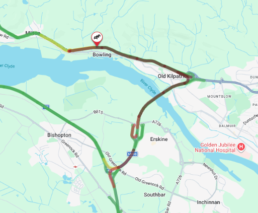 trafficscotland's tweet photo. ❗️UPDATE ⌚️09:25
🗺️#A82 Milton
⚠️The A82 remains restricted NORTHBOUND due to roadworks. Lane 2 is closed.
🚗Drivers are advised to use caution on approach and expect delay.
This is also affecting traffic on the #A898.
Current delay approx. 26 mins
#PlanAhead https://t.co/ayrZXcBlzf