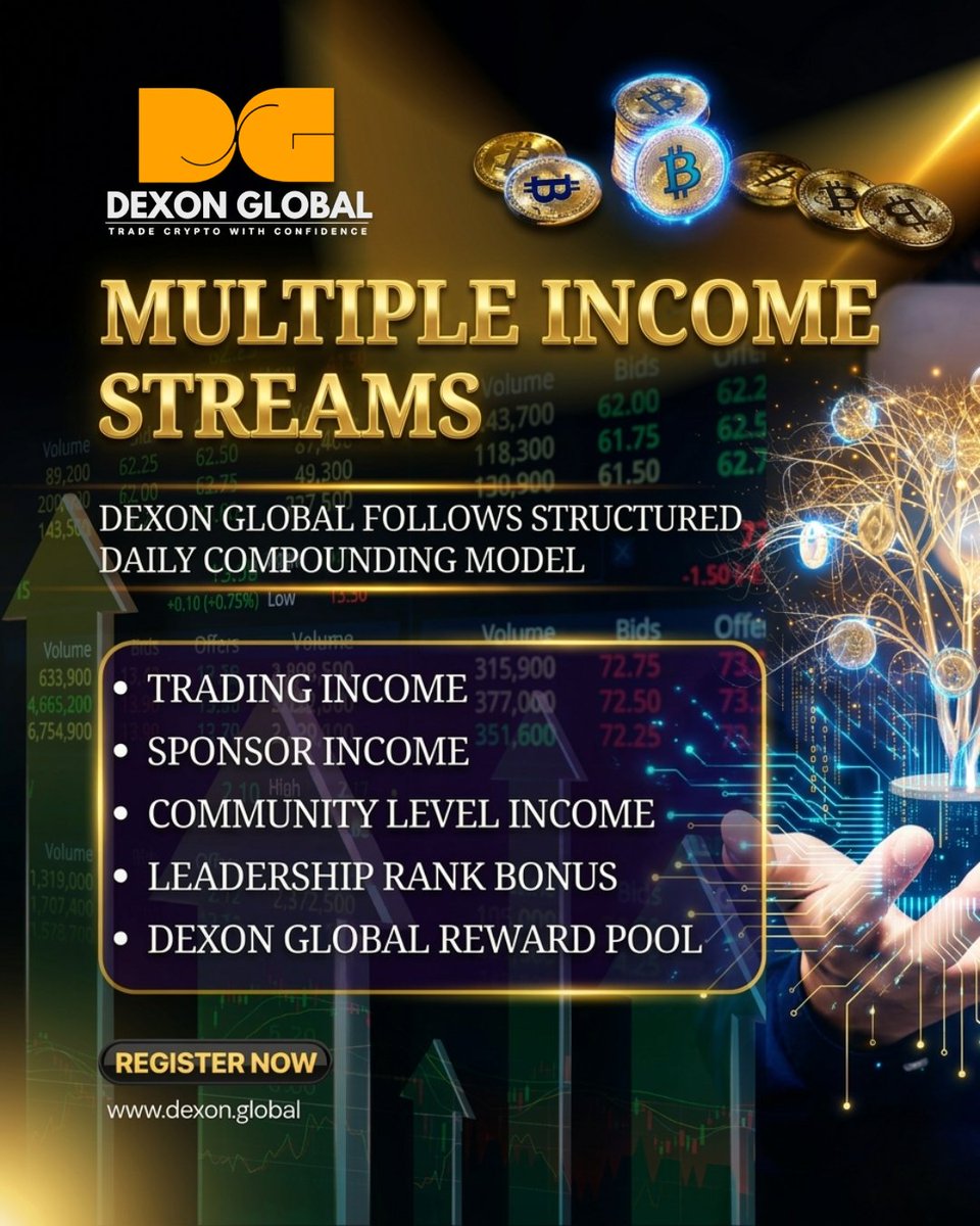 DexonGlobal's tweet photo. 🚀 Build Wealth with Multiple Crypto Income Streams 💰

✅ Trading Income
✅ Sponsor Income
✅ Community Level Income
✅ Leadership Rank Bonus
✅ Global Reward Pool

Start Today 👉 https://t.co/V0eQ20rFqI

#CryptoIncome #DexonGlobal #PassiveIncome #TrendingNews https://t.co/nqTGwomRd4