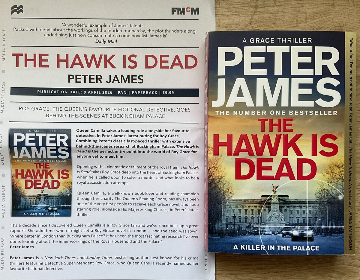 Lindahill50Hill's tweet photo. Thank you very much @sophieglorita @FMcMAssociates for this cracking @peterjamesuk #TheHawkIsDead coming in paperback from @panmacmillan 9th April
https://t.co/Mew7tfkhBI https://t.co/K6rO2KA6eo