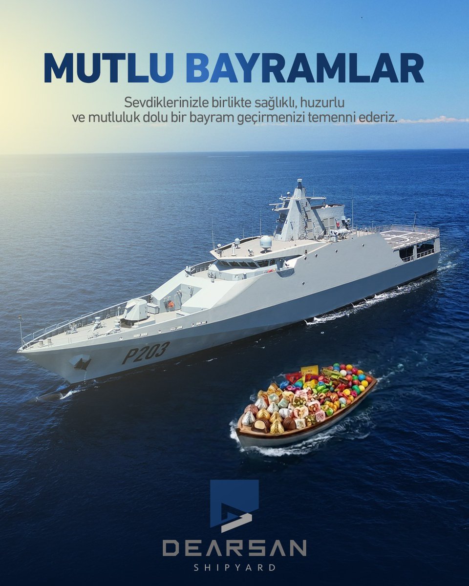 DearsanShipyard's tweet photo. Başta Aziz Milletimiz olmak üzere tüm Müslüman Aleminin Ramazan Bayramını tebrik ederiz. Sağlıklı ve huzurlu nice bayramlara… https://t.co/QovsuuBMAj