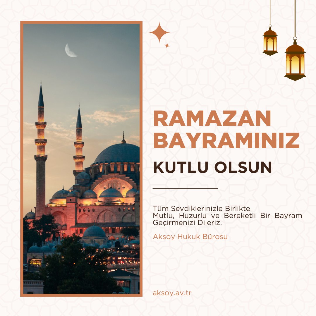 aksoyavtr's tweet photo. Ramazan Bayramınız Kutlu Olsun. Tüm Sevdiklerinizle Birlikte, Mutlu, Huzurlu ve Bereketli Bir Bayram Geçirmenizi Dileriz.

#ramazanbayramı #iyibayramlar #aksoyhukuk #denizhukuku https://t.co/EFiwS5K8kD