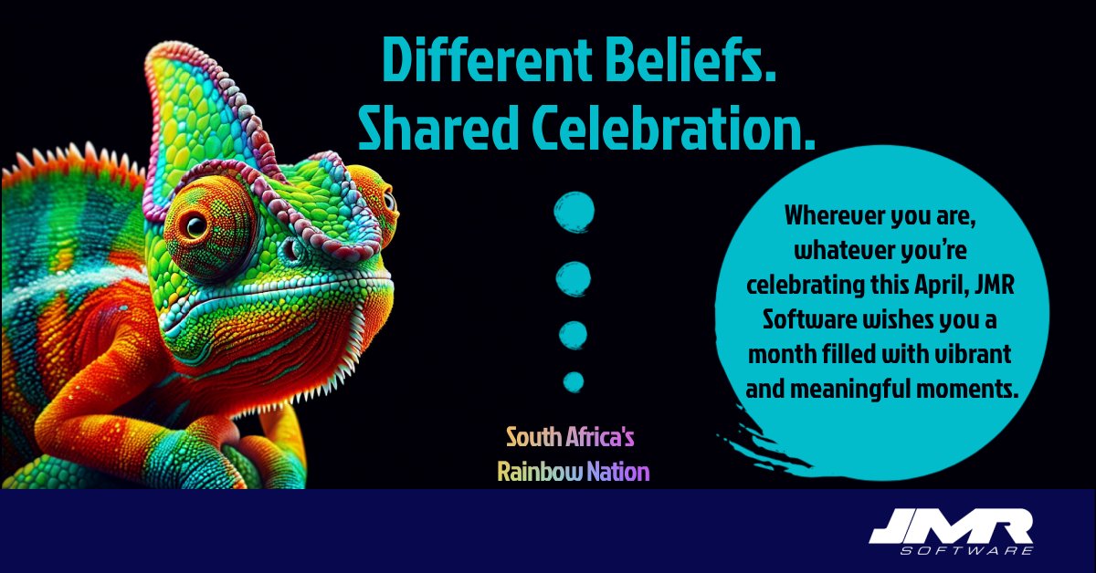 JMRSoftware's tweet photo. April brings together moments of reflection, faith, renewal, and celebration across many beliefs and traditions. Wherever you are, whatever you’re celebrating this month, JMR Software wishes you days filled with colour, meaning, and connection. 
#RainbowNation #Diversity https://t.co/KCIkaAg724