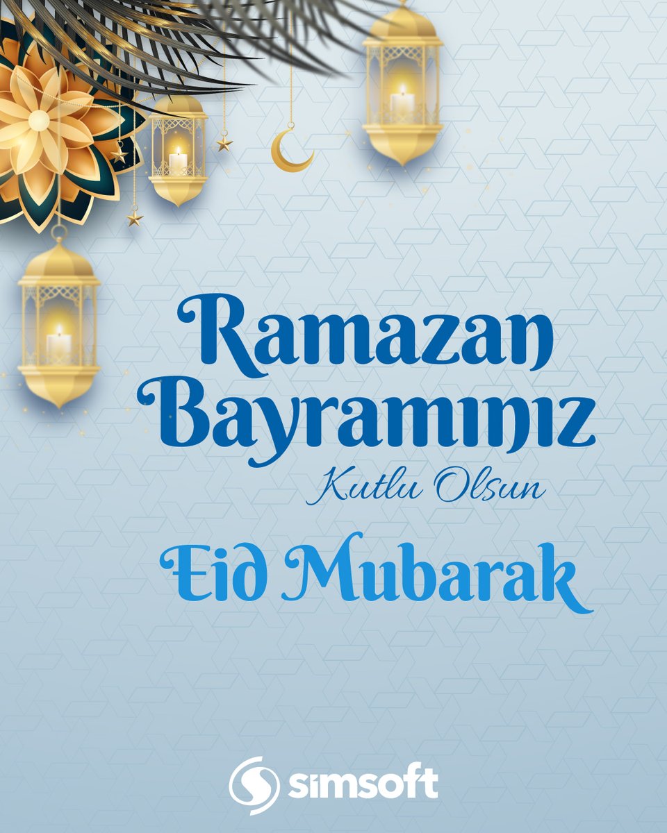 SimsoftOfficial's tweet photo. Sevgi ve dayanışmanın güçlendiği, birlik ve beraberlik ruhunun derinden hissedildiği Ramazan Bayramı’nda sevdiklerinizle birlikte sağlıklı, huzurlu ve mutlu anlar geçirmenizi dileriz.

Ramazan Bayramınız kutlu olsun.
_________

Eid Mubarak.

#Simsoft #RamazanBayramı #İyiBayramlar https://t.co/sVFVC5pQ71