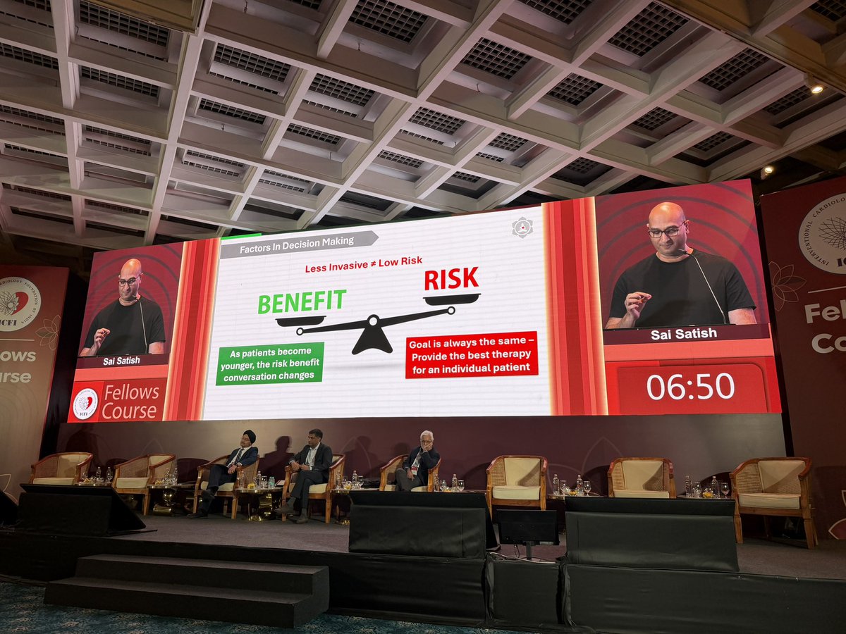 mmamas1973's tweet photo. Sai Satish with a really important point- less invasive doesn't always equate to lower risk #IndiaLive https://t.co/4NNSCWmVB4
