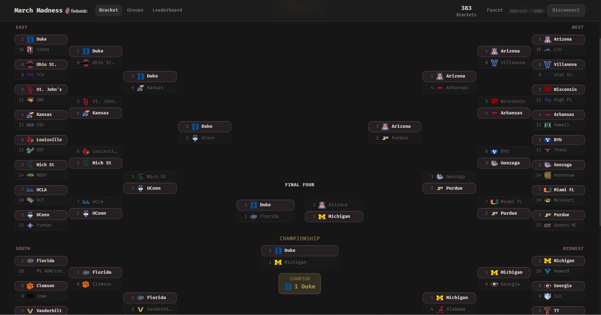 Seismic测试网上线“疯狂三月”预测，还有6小时截止，可以领水参与一下~

领水传送门: 
community-faucet.seismictest.net