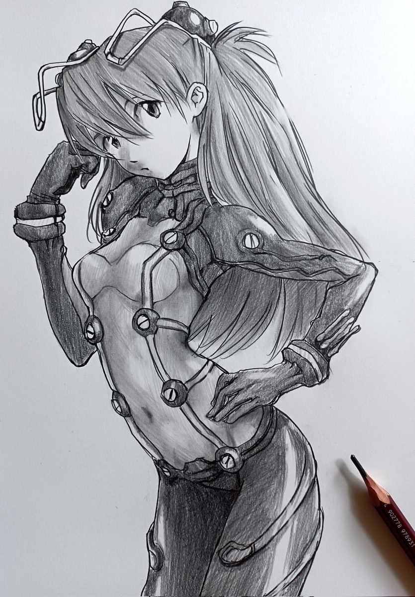 鉛筆で描いたアスカ❤️