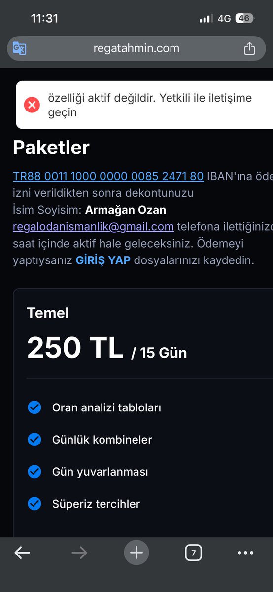 ugi1954's tweet photo. @regalotr Ödeme yaptığın halde böyle diyo paketi alan kişiler yanıtlayabilir mi https://t.co/37XVt49dVa