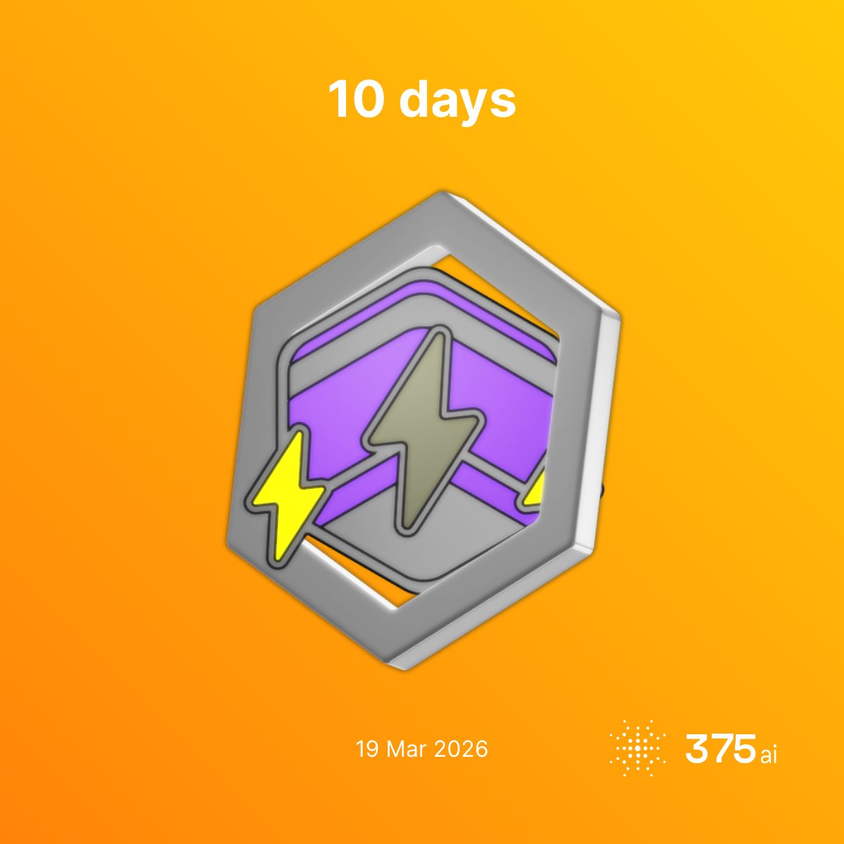 ONealOmbu's tweet photo. I just unlocked the "10 days" achievement in #375go! 🎉

Join me and get a bonus when you sign up!

https://t.co/cy1TCOo2cO

#discovergo by @375ai_ https://t.co/QB42hMnIKO