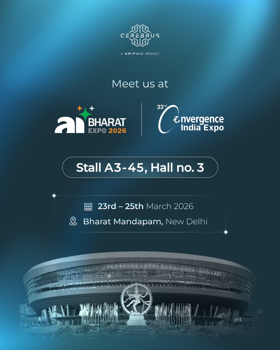 cerebrus_app's tweet photo. Happy to announce that we’re showcasing Cerebrus at the 33rd Convergence India Expo this month.
 
If you’re involved in hiring, come meet us at our stall to experience first hand how we’re revolutionizing interviews. See you there!
@Convergenc @aibharatexpo @Griphic_Tech 
#CI2026 https://t.co/U3aLEZq8iQ